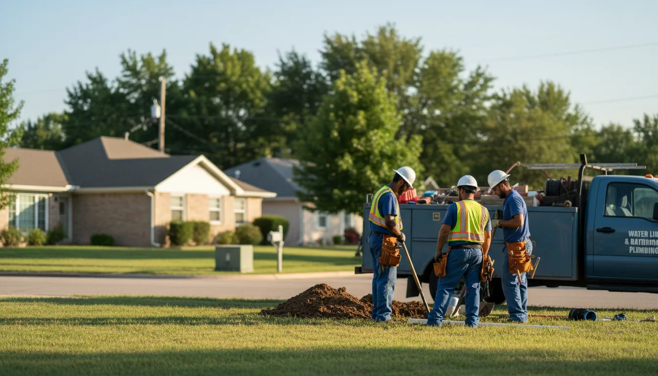 Residential water line and bathroom plumbing service in Saint Clair, MN